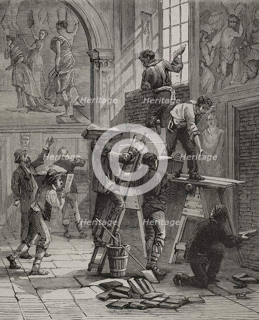 The conclave for the election of Pope Leo XIII, Rome, 1878.  Creator: Unknown.