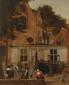 The Conferring of a Degree at the University of Leiden about 1650, c.1650-c.1660. Creator: Hendrick van der Burch