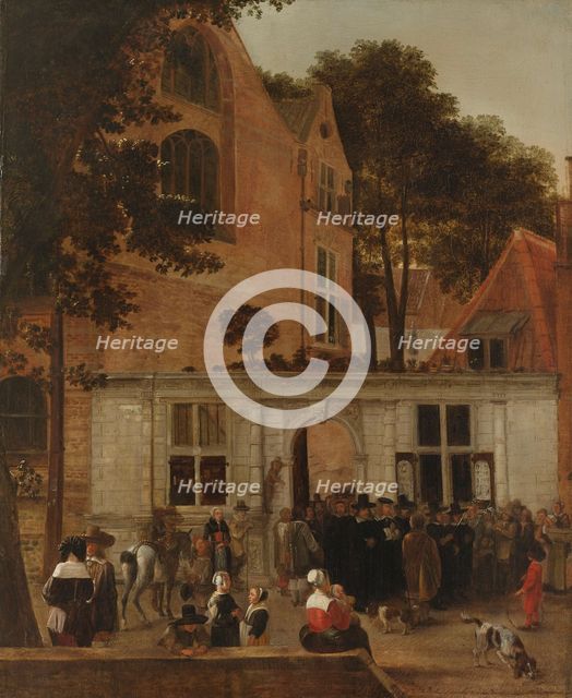 The Conferring of a Degree at the University of Leiden about 1650, c.1650-c.1660. Creator: Hendrick van der Burch.