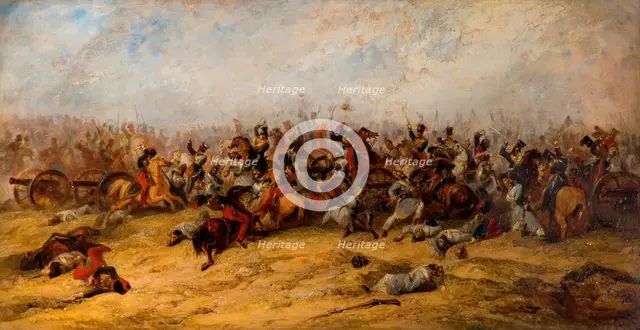 The Conflict at the Guns, Balaclava, 1854. Creator: George Jones.