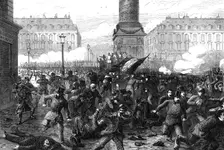 The Conflict in Paris: massacre in the Place Vendôme, 1871. Creator: Unknown
