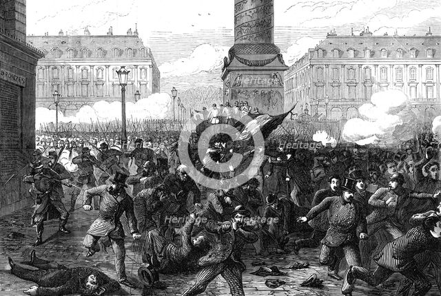 The Conflict in Paris: massacre in the Place Vendôme, 1871. Creator: Unknown.