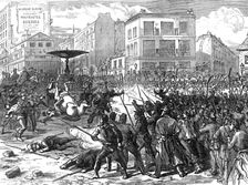 The Conflict in Paris: encounter on the Place Pigalle, 1871. Creator: Unknown