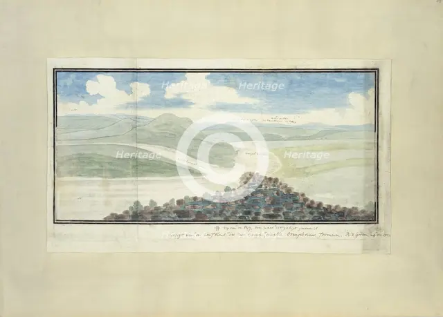 The confluence of the Caledon and Orange Rivers, seen from the south-west, 1777. Creator: Robert Jacob Gordon.