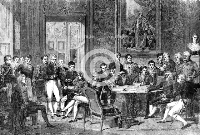 The Congress of Vienna: Sitting of the Plenipotentiaries of the Eight Powers who Signed the Treaty o Creator: Unknown.