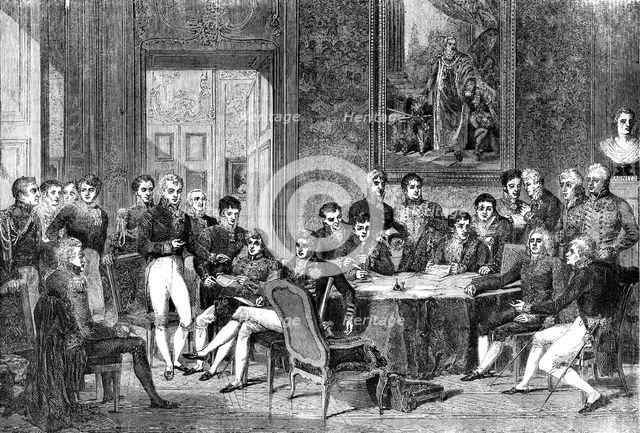 The Congress of Vienna: Sitting of the Plenipotentiaries of the Eight Powers who Signed the Treaty o Creator: Unknown.