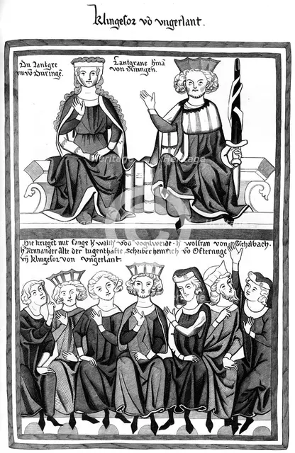 The Congress of Wartburg, 15th century (1849).Artist: A Bisson