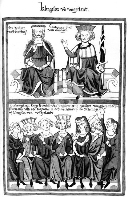 The Congress of Wartburg, 15th century (1849).Artist: A Bisson