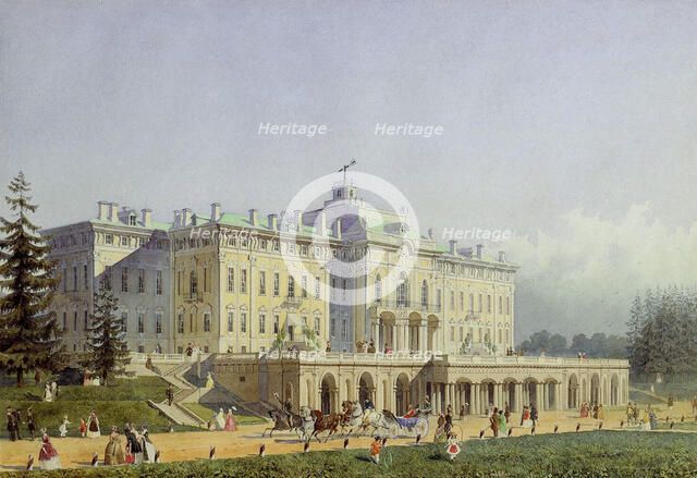 The Constantine Palace in Strelna, 1847.  Creator: Gornostayev, Alexei Maximovich (1808-1862).