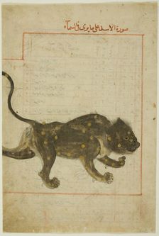 The Constellation Leo, folio probably from the Kitab suwar al-kawakib..., Timurid dynasty, c1500. Creator: Unknown