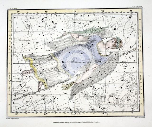 The Constellations (Plate XVIII) Virgo, 1822.