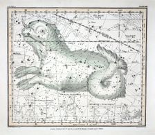 The Constellations (Plate XXIII) Cetus, Officina Sculptoris, Machina Electrica, Fornax Chemica, 1822