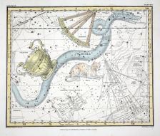 The Constellations (Plate XXVI) Hydra, Sextan's Uraniae, Le Chat, La Machine Pneumatique, 1822