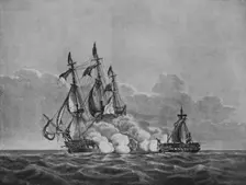 The Constitution and the Java, c1813. Artist: Nicholas Pocock