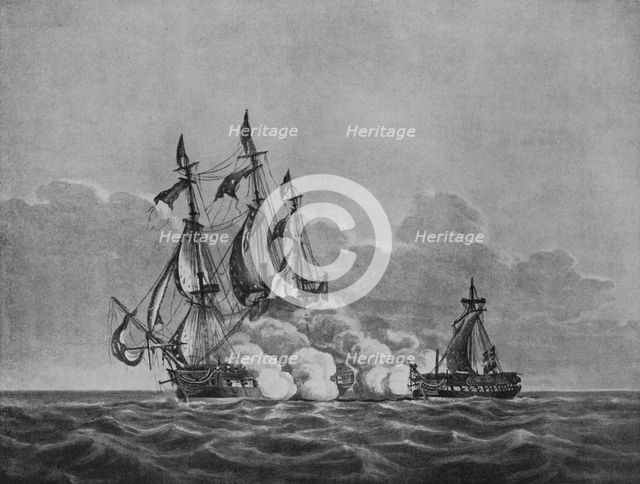 'The Constitution and the Java, c1813. Artist: Nicholas Pocock.