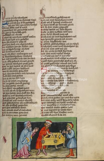 The Construction of the Ark of the Covenant; Weltchronik, about 1400-1410. Creator: Unknown.