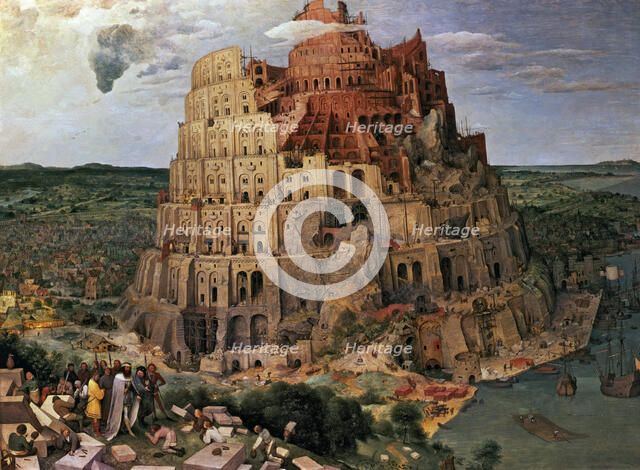  'The construction of the Babel Tower' by Pieter Brueghel the Elder.