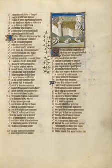 The Construction of a Castle in which the Personification of Jealousy Wishes to..., about 1405. Creator: Unknown