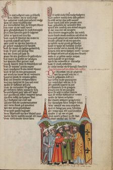 The Consultation of the Pharisee; Weltchronik, about 1400-1410. Creator: Unknown