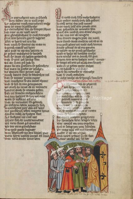 The Consultation of the Pharisee; Weltchronik, about 1400-1410. Creator: Unknown.