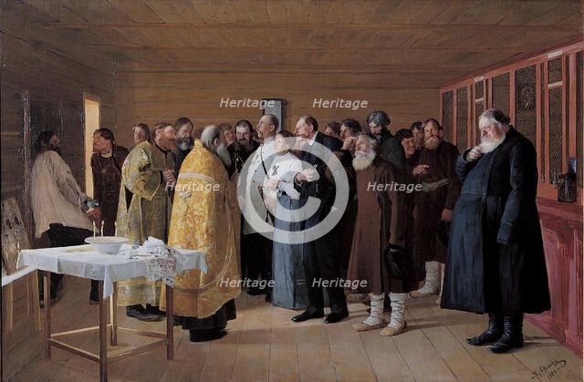 The Consecration of the Vodka Shop, 1904. Artist: Orlow, Nikolai Vasilievich (1863-1924)