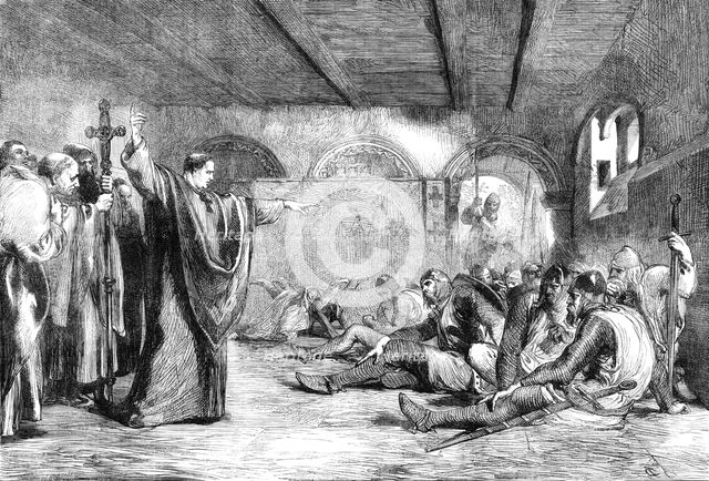 The Conspirators in the private apartments of Thomas A'Becket shortly before his murder..., 1862. Creator: Unknown.