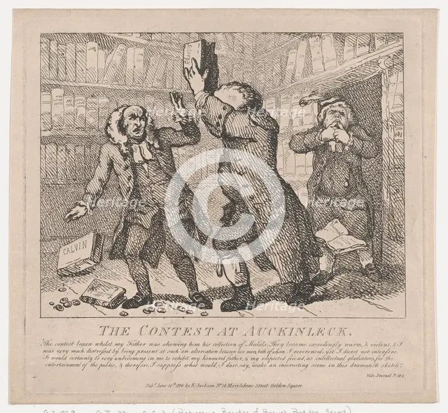 The Contest at Auckinleck (Picturesque Beauties of Boswell, Part the Second), Jun..., June 10, 1786. Creator: Thomas Rowlandson.