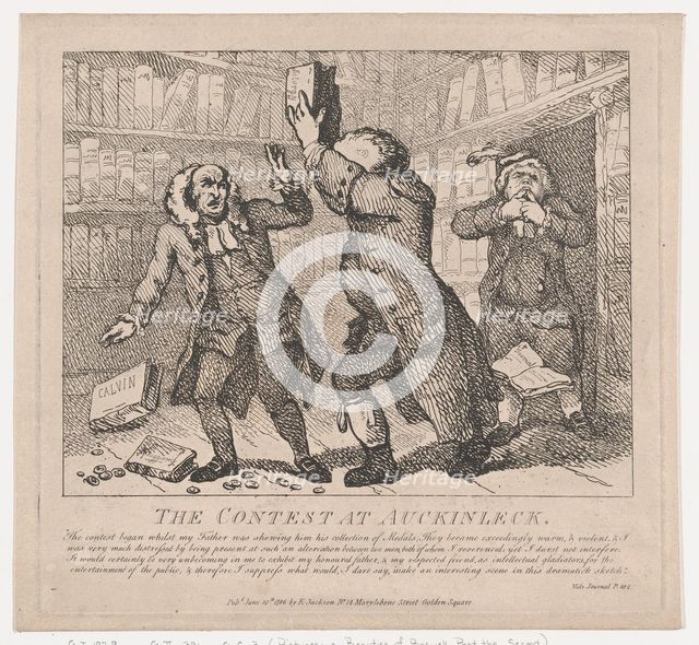 The Contest at Auckinleck (Picturesque Beauties of Boswell, Part the Second), Jun..., June 10, 1786. Creator: Thomas Rowlandson.