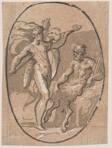 The contest between Apollo and Marsyas, ca. 1540-1550. Creator: Niccolo Vicentino