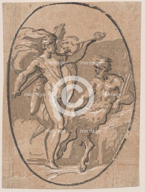 The contest between Apollo and Marsyas, ca. 1540-1550. Creator: Niccolo Vicentino.