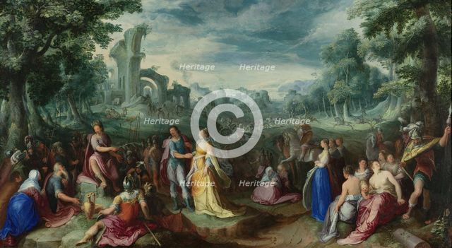 The Continence of Scipio Africanus, 1600. Artist: Mander, Karel van, the Elder (1548-1606)