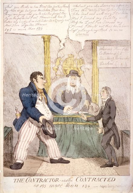 'The contractor and the contracted, or 195 more than 186', 1810. Artist: Anon