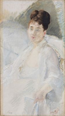 The Convalescent. Portrait of a Woman in White, 1877-1878. Creator: Gonzalès, Eva (1849-1883)