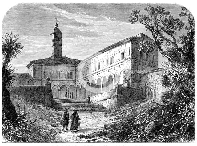 The Convent of St. Onofrio, near Rome, in which Tasso died, 1864. Creator: Mason Jackson.
