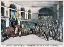 The Convention, scene from "Thermidor", at the Theatre de la Porte Saint-Martin, Paris, 1896 Creator: F Meaulle