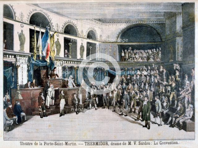 The Convention, scene from "Thermidor", at the Theatre de la Porte Saint-Martin, Paris, 1896 Creator: F Meaulle.