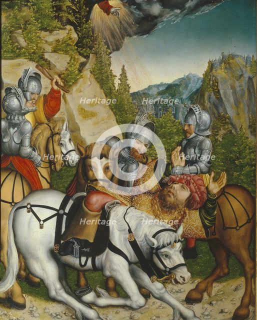 The Conversion on the Way to Damascus. Artist: Cranach, Lucas, the Younger (1515-1586)