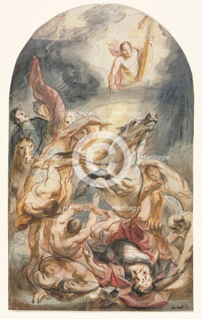The Conversion of Saul with Christ and the Cross, c. 1645-1647. Creator: Jacob Jordaens (Flemish, 1593-1678).