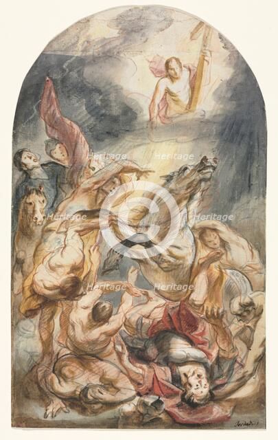 The Conversion of Saul with Christ and the Cross, c. 1645-1647. Creator: Jacob Jordaens (Flemish, 1593-1678).