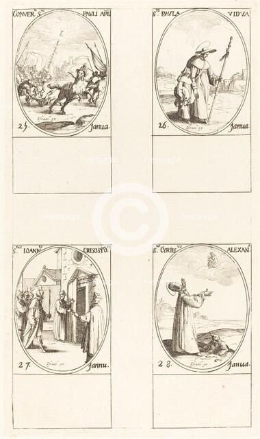 The Conversion of Saul; St. Paul; St. John Chrysostom; St. Cyril of Alexandria. Creator: Jacques Callot.