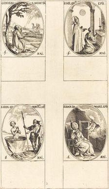 The Conversion of Saint Augustine; Saint Hilary; Saint John before the Latin Portal... Creator: Jacques Callot