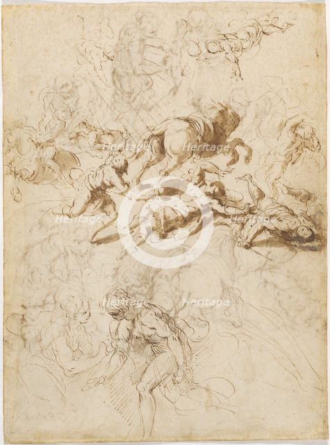 The Conversion of Saint Paul; Adam and Eve, 1590/1595. Creator: Jacopo Palma.