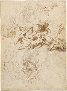 The Conversion of Saint Paul; Adam and Eve, 1590/1595. Creator: Jacopo Palma