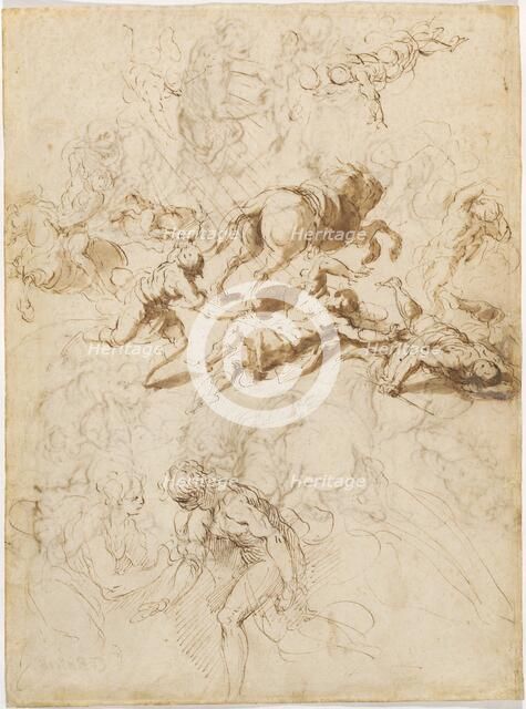 The Conversion of Saint Paul; Adam and Eve, 1590/1595. Creator: Jacopo Palma.