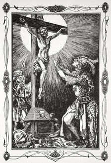 The conversion of Sir Palamides 1905. Artist: Dora Curtis