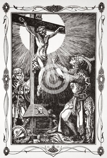 'The conversion of Sir Palamides', 1905.  Creator: Dora Curtis.