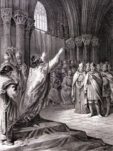 The conversion of Recaredo, the Visigoth King Recaredo I is converted to Christianity in the Thir…