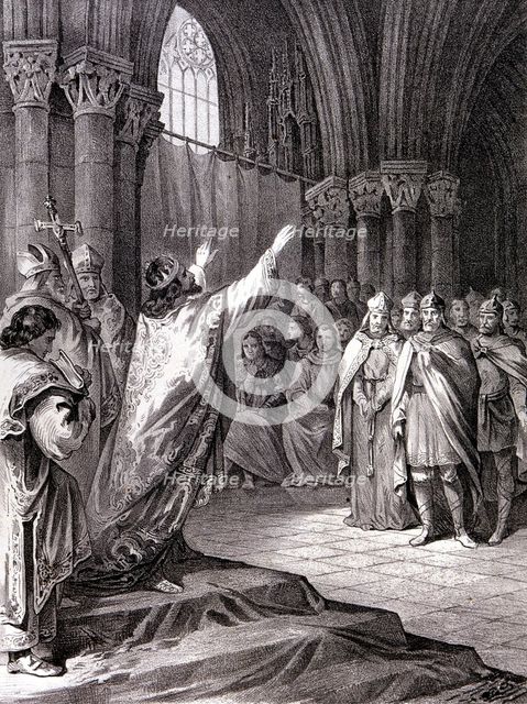 The conversion of Recaredo, the Visigoth King Recaredo I is converted to Christianity in the Thir…