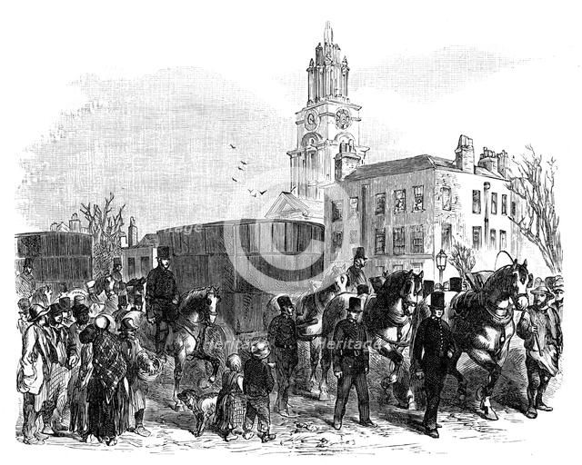 The conveying of Australian gold from the East India docks to the Bank of England, London, c1888. Artist: Unknown