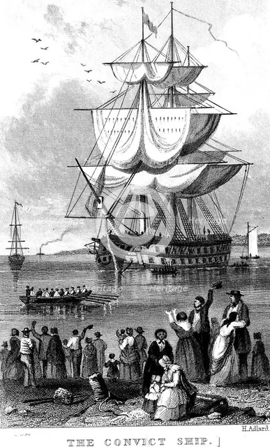 'The Convict Ship', c1820.   Artist: Henry Adlard